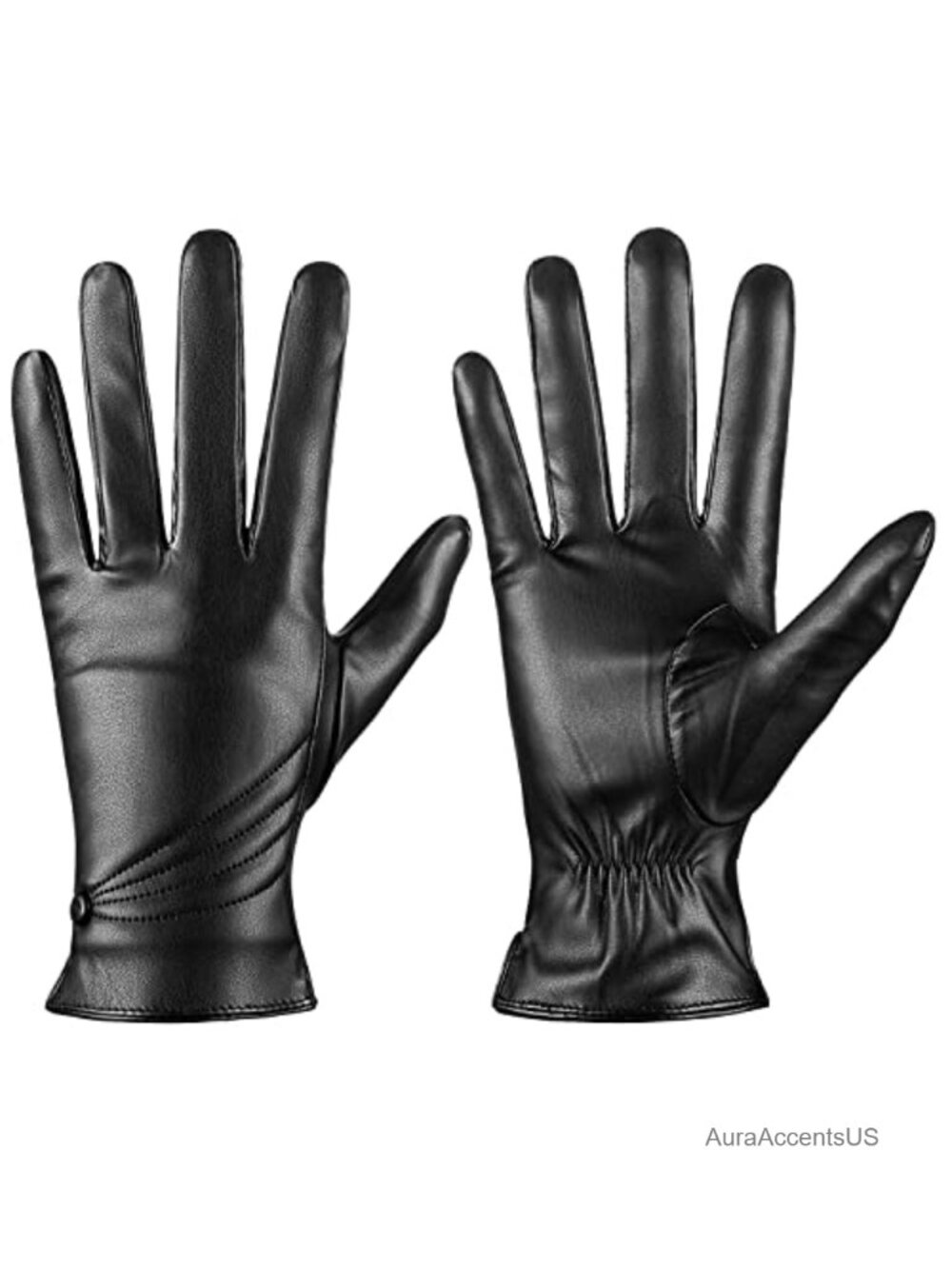 Winter Leather Gloves Women Touchscreen Cashmere Lined Driving Texting Warm